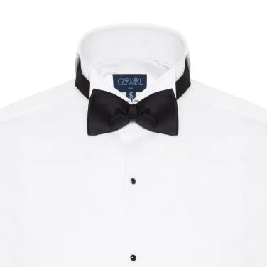 Germirli White Honeycomb Textured Ata Collar Slim Fit Shirt - 3