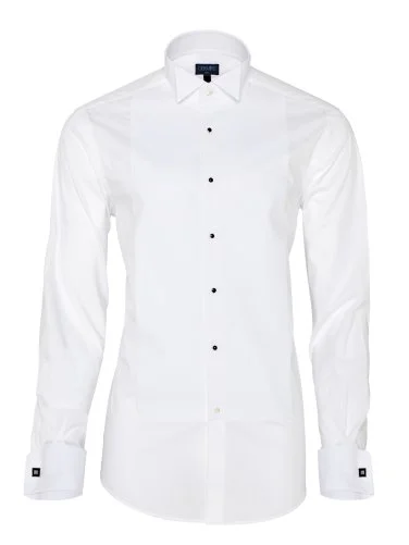 Germirli White Honeycomb Textured Ata Collar Slim Fit Shirt - 8