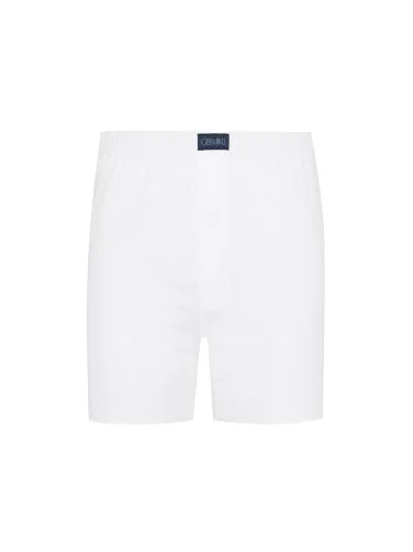 Germirli White Satin Texture Cotton Boxer Shorts - 1
