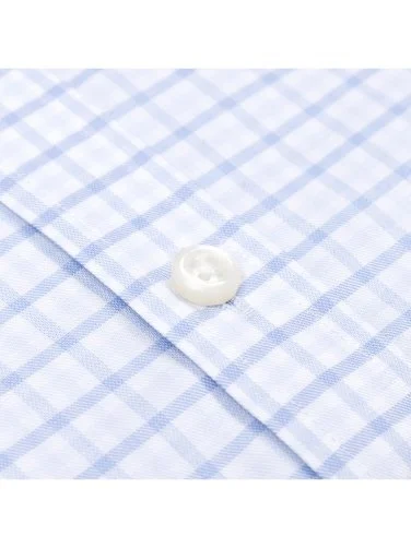 Germirli White Square Patterned Albini Relax Formula Tailor Fit Pure Cotton Exclusive Shirt - 3