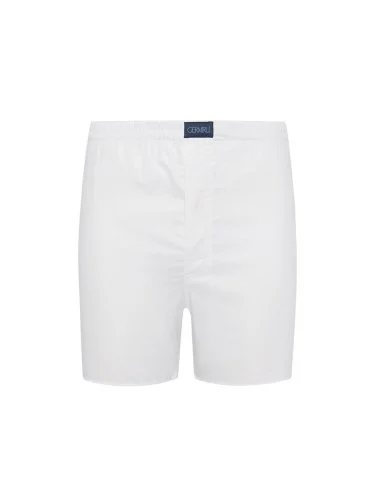 Germirli White Thin Twill Cotton Boxer Shorts - 1