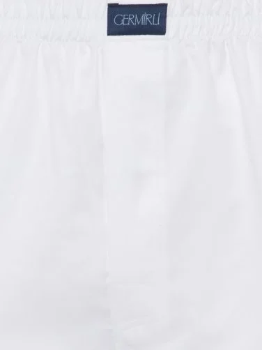 Germirli White Twill Cotton Boxer Shorts - 2