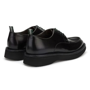 Green George Bitter Brown Leather Lace-Up Live Tech Sole Italian Shoes - 5