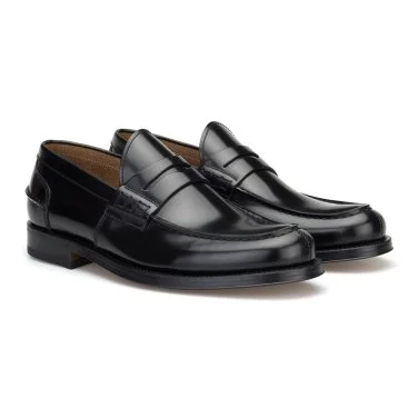 Green George Black Leather Leather Sole Loafer Italian Shoes - 2