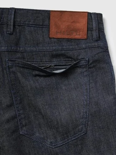 Hiltl 5 Pocket Thin Navy Blue Cotton Elastane Regular Fit Denim Trousers - 5