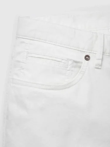 Hiltl 5 Pocket White Cotton Elastane Regular Fit Trousers - 6