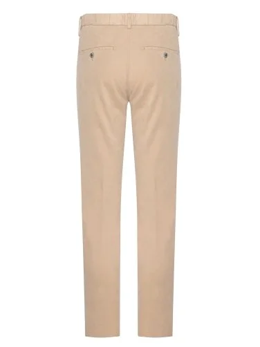 Hiltl Beige Comfort Germirli Elastic Waist Back Slim Fit Cotton Chino Trousers - 5