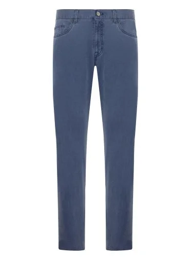 Hiltl Blue 5 Pocket Textured Cotton Elastane Slim Fit Trousers - 1