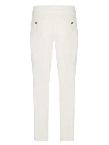 Hiltl Bone Color Supima Cotton Slim Fit Thin Corduroy Chino Pants - 3