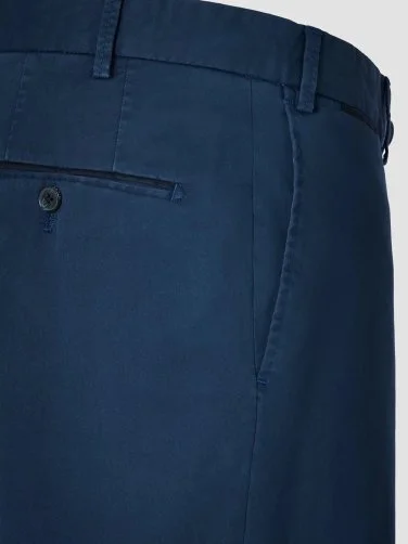 Hiltl Chino Aviator Blue Regular Fit Cotton Elastane Trousers - 4