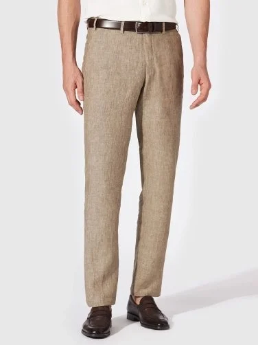 Hiltl Chino Beige Pure Linen Regular Fit Trousers - 1