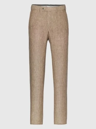 Hiltl Chino Beige Pure Linen Regular Fit Trousers - 3