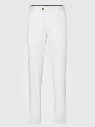 Hiltl Chino White Slim Fit Cotton Elastane Trousers - 3