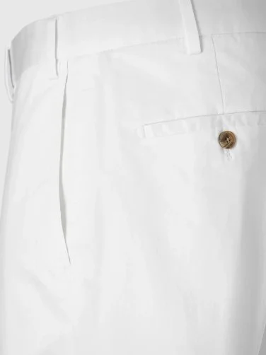 Hiltl Chino White Slim Fit Cotton Elastane Trousers - 4
