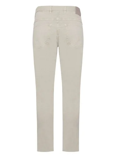 Hiltl Stone Color 5 Pocket Washed Slim Fit Cotton Trousers - 3