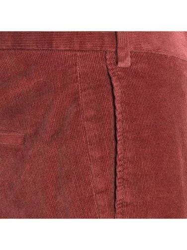 Hiltl Brick Color Supima Cotton Slim Fit Thin Corduroy Chino Trousers - 2