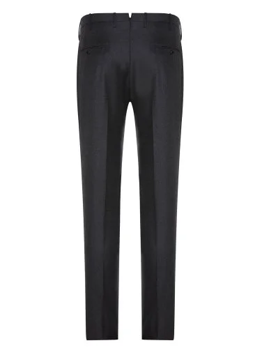 Incotex Dark Grey Wool Flannel Slim Fit Trousers - 2