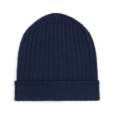 La Fileria Navy Blue Knitted Wool Hat - 1