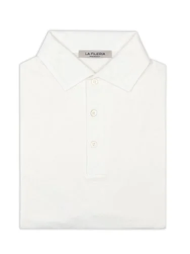 La Fileria Ecru Shirt Collar Regular Fit Cotton Knitwear - 2