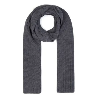 La Fileria Gray Knitted Wool Scarf - 1