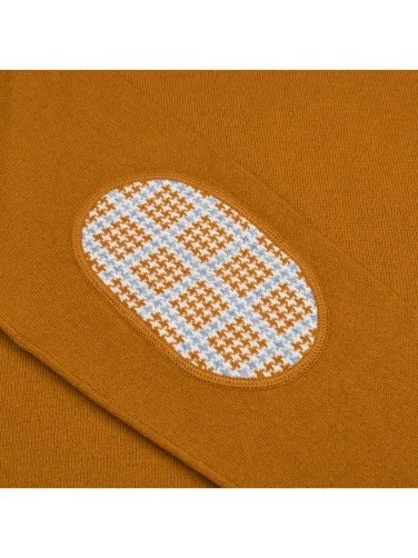 La Fileria Mustard Color Crew Neck Veiled Wool Cashmere Sweater - 4