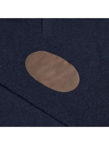 La Fileria Navy Blue Wool Cashmere Suede Zippered Sweater - 4