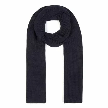 La Fileria Navy Blue Knitted Wool Scarf - 1