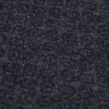 Germirli Navy Blue Gray Patterned Wool Scarf with Thread - 2