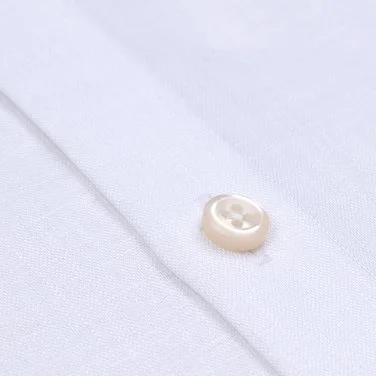 Non Iron White Classic Collar Tailor Fit Journey Linen Shirt with Germirli - 3