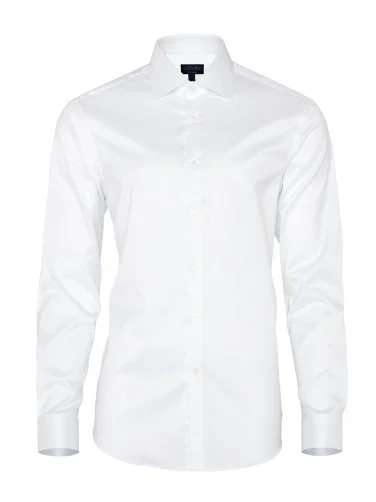 Non Iron White Twill Classic Collar Tailor Fit Shirt with Germirli - 1