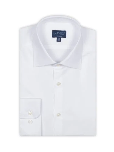 Germirli Non Iron White Twill Tailor Fit Shirt - 2