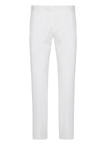 Sartoria Latorre Chino White Cotton Elastane Trousers - 1