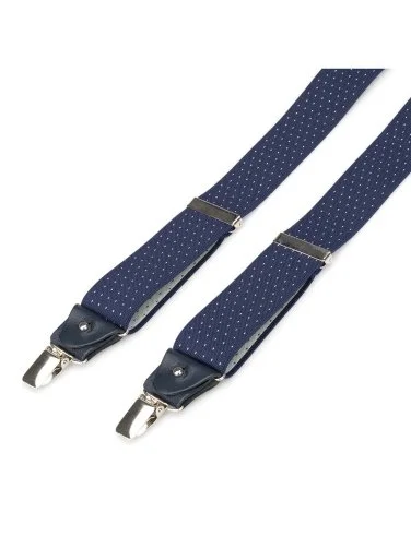 Stefano Corsini Navy Blue White Dotted Germirli Suspenders - 1