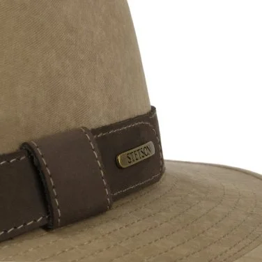 Stetson Beige Color Traveler Waxed Cotton UV Protection Water Repellent Hat - 3