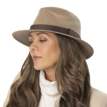 Stetson Beige Color Traveler Waxed Cotton UV Protection Water Repellent Hat - 4