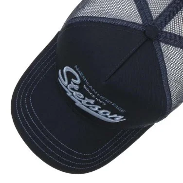 Stetson Navy Blue Trucker Cap American Heritage Classic Cotton Adjustable Hat - 2