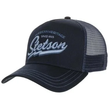 Stetson Navy Blue Trucker Cap American Heritage Classic Cotton Adjustable Hat - 1