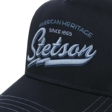 Stetson Navy Blue Trucker Cap American Heritage Classic Cotton Adjustable Hat - 4