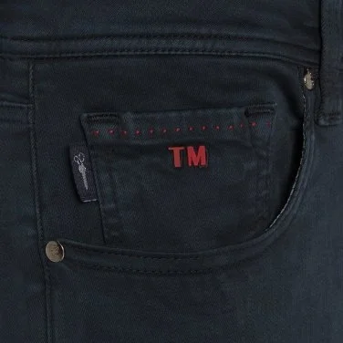 Tramarossa 5 Pocket Distressed Navy Blue Denim Regular Fit Trousers - 3