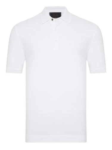Gallus Beyaz Polo Yaka Pike Pamuk Regular Fit Tişört - 1