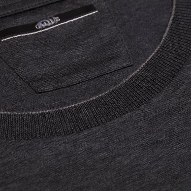 Gallus Gri Melanj Slim Fit Örme Bisiklet Yaka Pamuk Uzun Kollu Tişört - 3