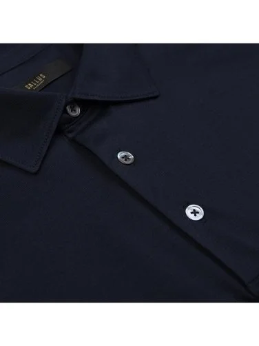 Gallus Lacivert Gömlek Yaka Merserize Regular Fit Tişört - 2