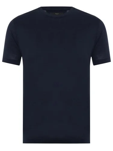 Gallus Lacivert Örme Bisiklet Yaka Merserize Regular Fit Tişört - 1