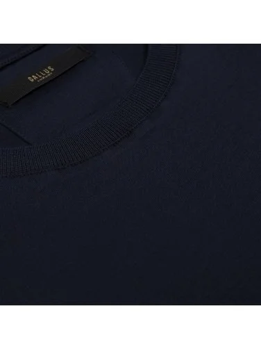 Gallus Lacivert Örme Bisiklet Yaka Merserize Regular Fit Tişört - 2