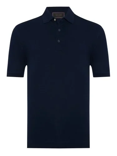 Gallus Lacivert Polo Yaka Pike Pamuk Regular Fit Tişört - 1