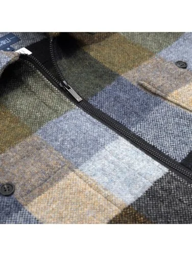 Germirli Albiate Colorblock Cold Ekose Yün Utility Ceket Gömlek - 2