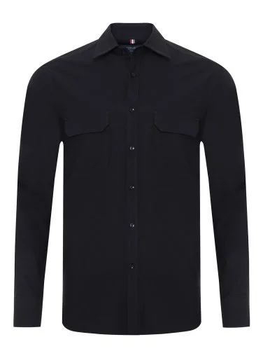 Germirli Albiate Lacivert Tailor Fit Spor Oxford Erkek Utility Gömlek - 1