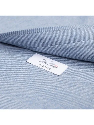 Germirli Albini Apres Ski Mavi Balıksırtı Tailor Fit Düğmeli Yaka Lyocell Pamuk Flanel Gömlek - 4