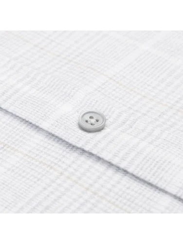 Germirli Albini Gri Ekose Apres Ski Düğmeli Yaka Tailor Fit Lyocell Pamuk Flanel Gömlek - 3