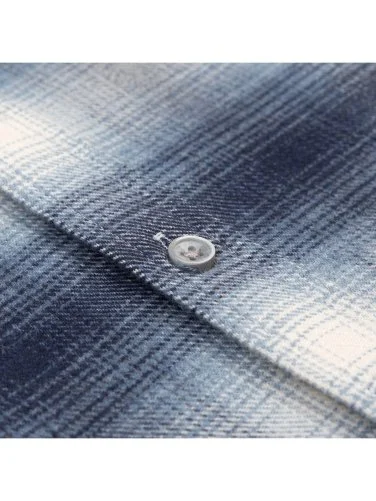 Germirli Albini Mavi Lacivert Ekoseli Flanel Tailor Fit Pamuk Oduncu Gömlek - 3